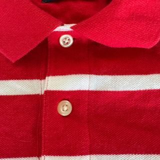 Polo vintage Chaps a righe rosse e bianche tg XL