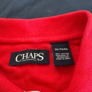 Polo vintage Chaps a righe rosse e bianche tg XL