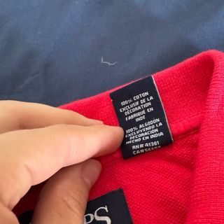 Polo vintage Chaps a righe rosse e bianche tg XL