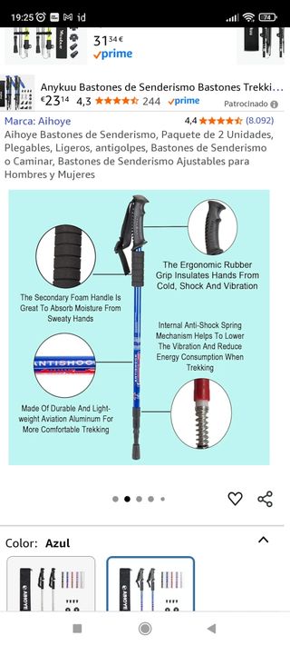 Baston de senderismo aluminio