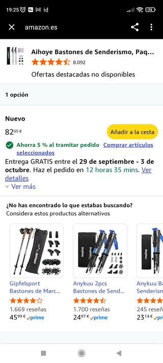 Baston de senderismo aluminio