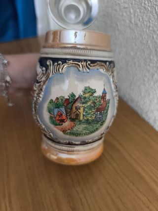 Jarra de Cerveza Artesanal Cerámica y Metal