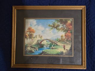 Quadro da salotto con cornice dorata