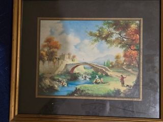 Quadro da salotto con cornice dorata