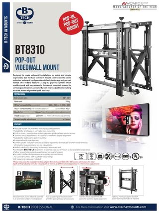 Soporte Videowall B-Tech BT8310/B V4 Negro