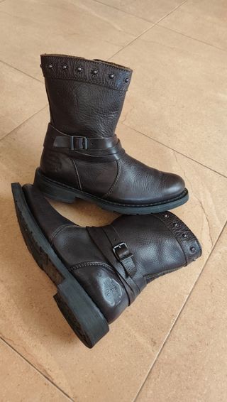 Botas moto mujer piel Harley Davidson marrón N° 37