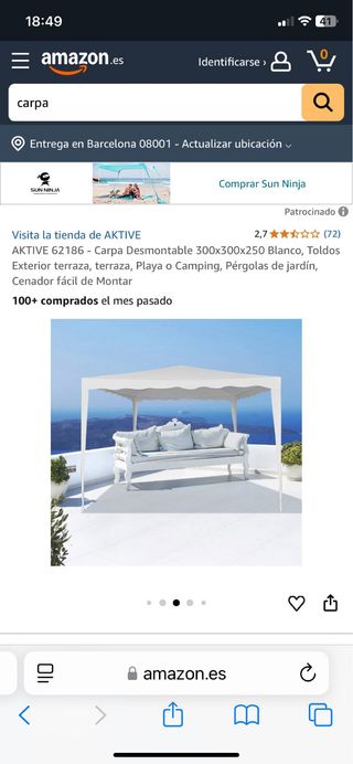 Gazebo AKTIVE bianco 300x300x250