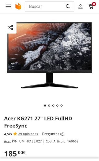 Monitor Acer KG271 27" FullHD