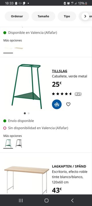 Caballete de escritorio IKEA metal color blanco