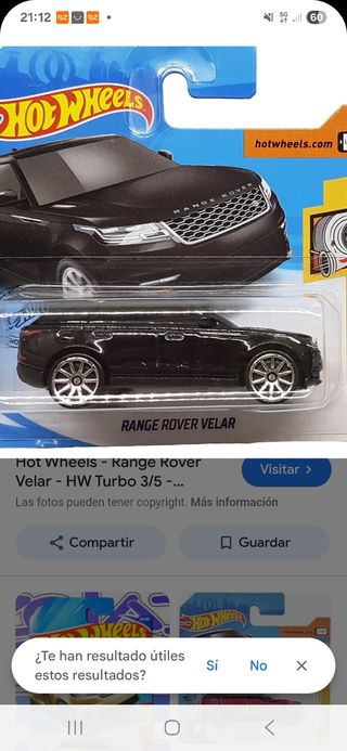 Hot Wheels Range Rover Velar Negro
