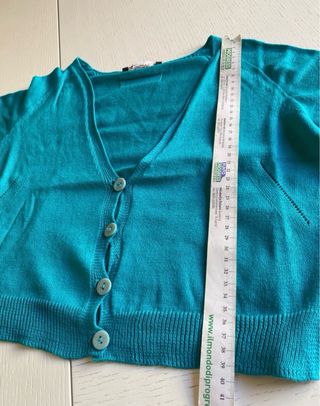 Liu Jo Gilet Turchese manica lunga modello crop