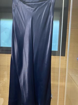 Falda satinada Zara azul