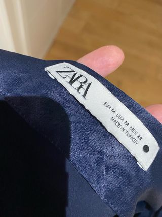 Falda satinada Zara azul