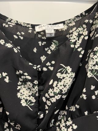 Mono Brave Soul floral negro talla S