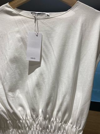 Blusa MNG sin mangas blanca