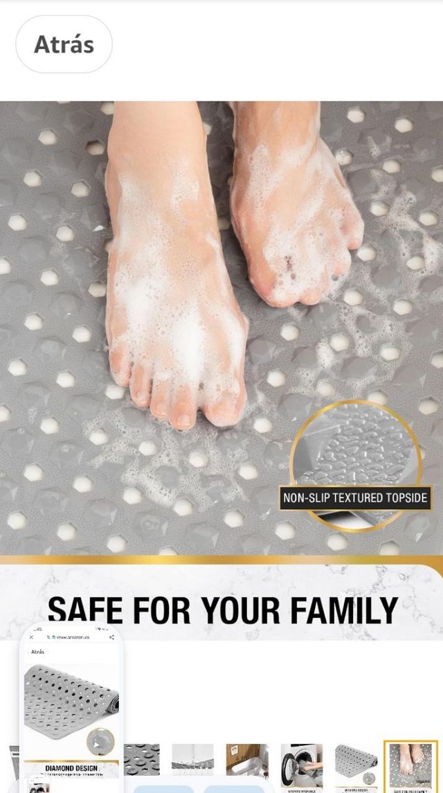 Alfombra de Baño HITSLAM Gris Antideslizante