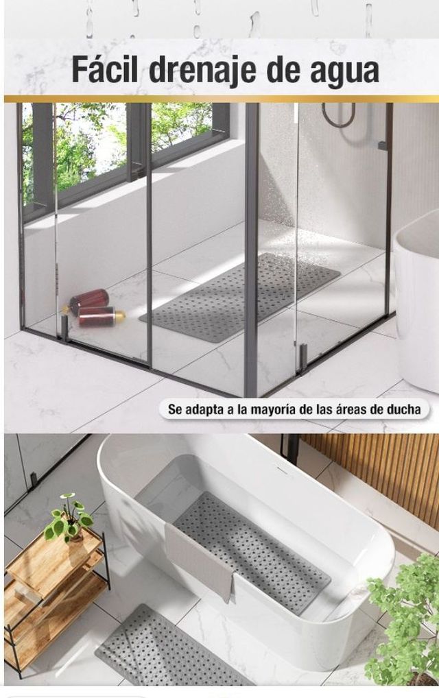 Alfombra de Baño HITSLAM Gris Antideslizante