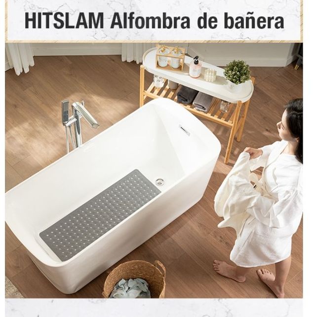 Alfombra de Baño HITSLAM Gris Antideslizante