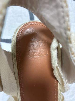 Sandalia lona cuña