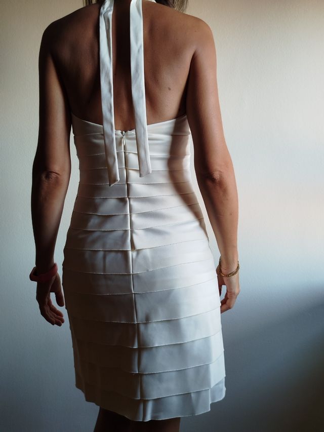 Vestido satinado blanco