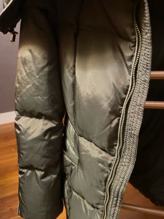 Chaqueta Zara Plumas Verde Talla L
