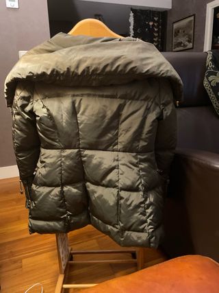 Chaqueta Zara Plumas Verde Talla L