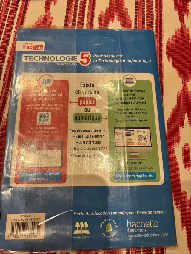 Technologie 5e - Livre élève - Ed. 2024