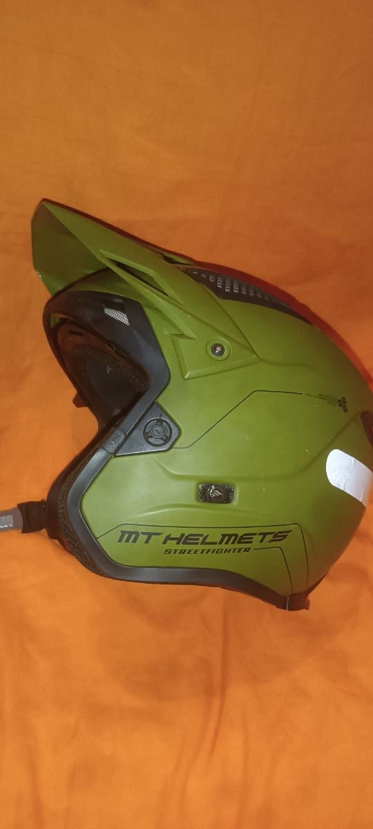 Casco Moto Verde Militar Mate