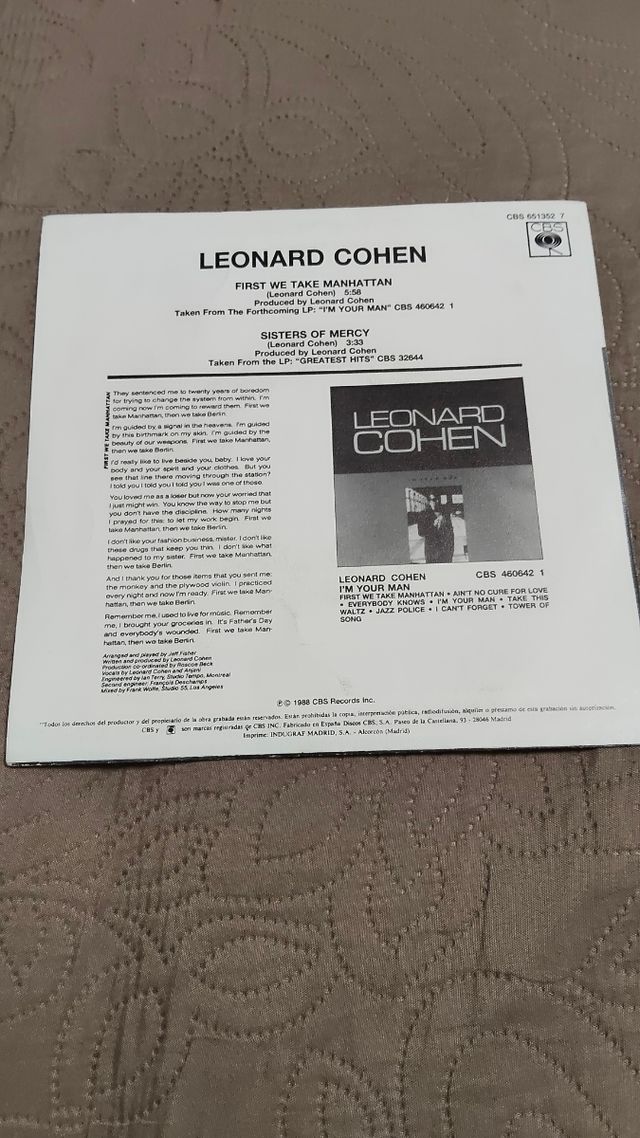 Leonard Cohen - First We Take Manhattan