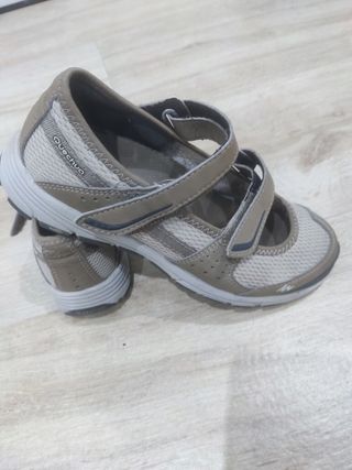 Zapatillas trekking mujer beige/gris
