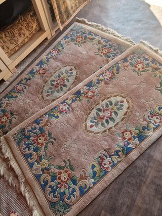 Coppia Tappeti Aubusson Floreali