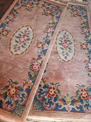 Coppia Tappeti Aubusson Floreali