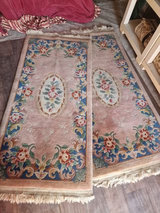 Coppia Tappeti Aubusson Floreali