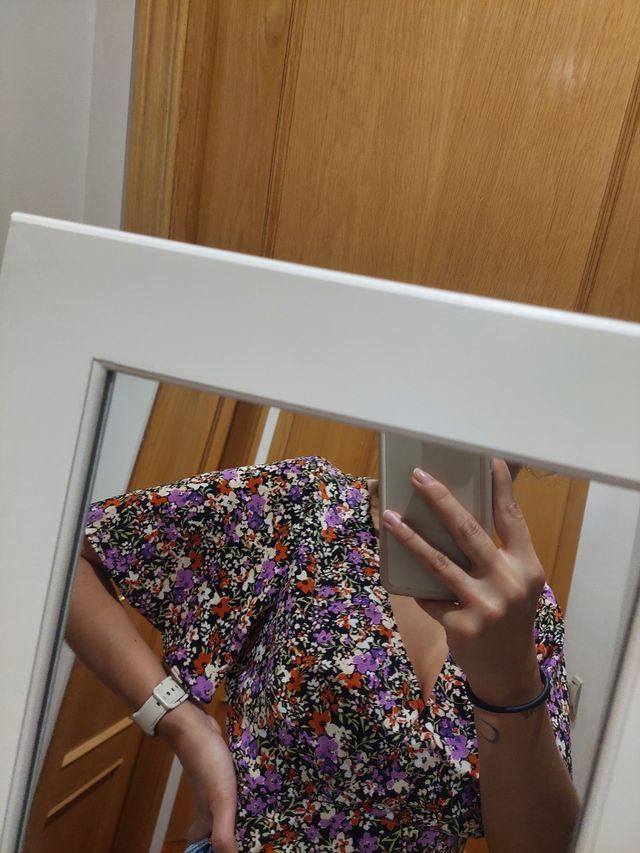 Blusa floral manga corta