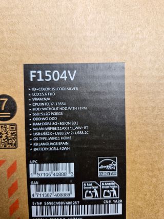 Portátil Asus Vivobook Nuevo Plata