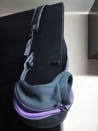 Bolsa para Perro Portador Gris y Morado