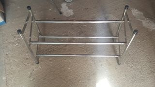 Porta scarpiera metallico argentato