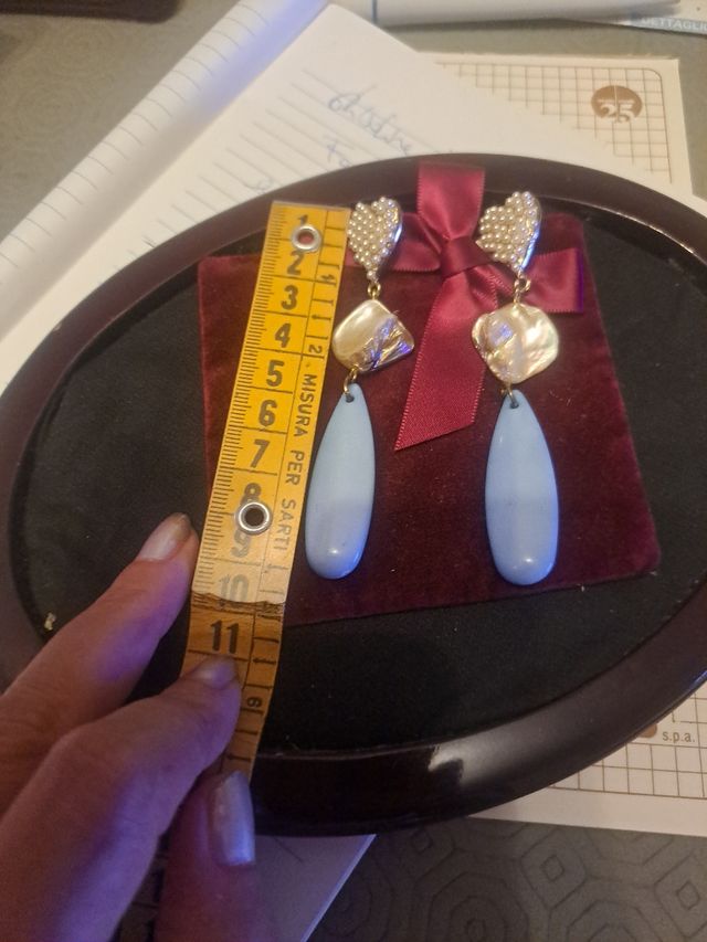 Orecchini artigianali cuore perla e goccia