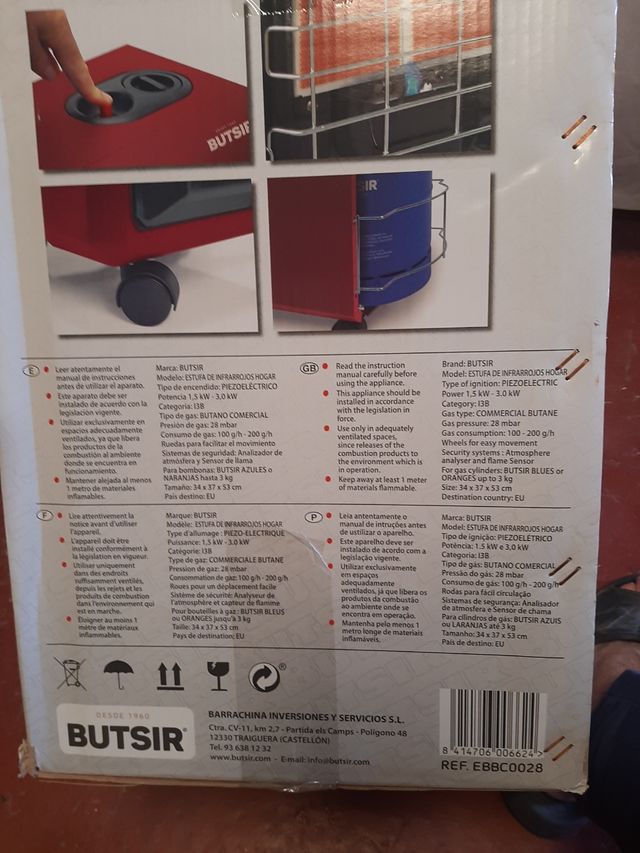 Estufa Butsir Cerámica Roja