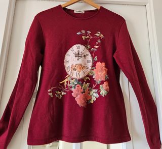 Sudadera ANDY Algodón Estampado Reloj Flores