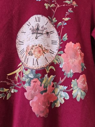 Sudadera ANDY Algodón Estampado Reloj Flores