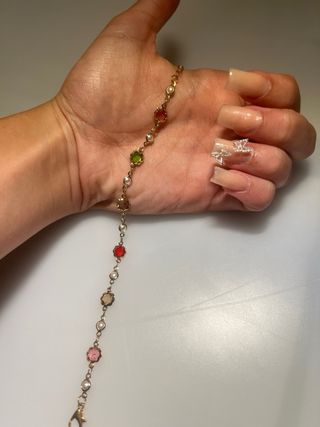 Pulsera eslabones con piedras y perlas