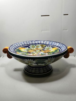 Centrotavola Fruttiera Ceramica Dipinta Vintage