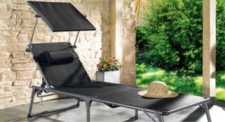Tumbona plegable con parasol