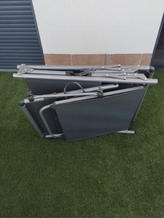 Tumbona plegable con parasol