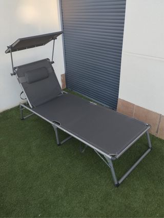 Tumbona plegable con parasol