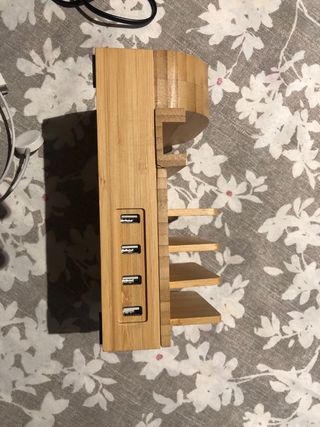 Cargador Múltiple Bambú iPhone y Apple Watch