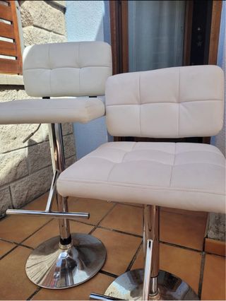 Taburetes De Piel Sintética Blancos