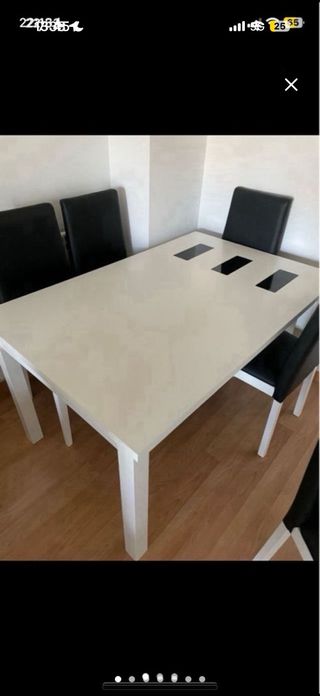 Mesa comedor extensible y 6 sillas
