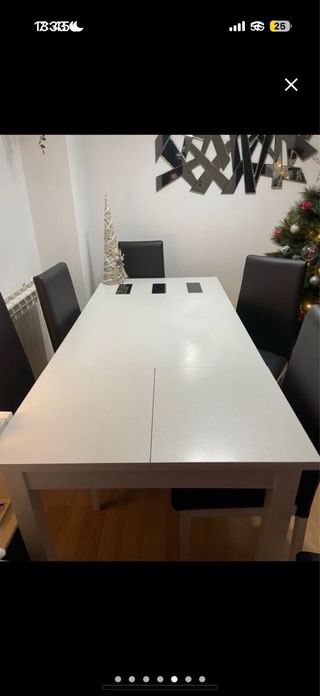 Mesa comedor extensible y 6 sillas